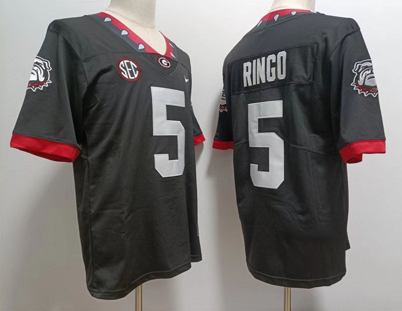 Men Georgia Bulldogs #5 Ringo Black Nike 2025 NCAA Jersey